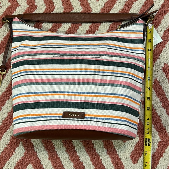 NWT FOSSIL Talulla Hobo Spring Stripe bag with additional and adjustable strap - Picture 14 of 15